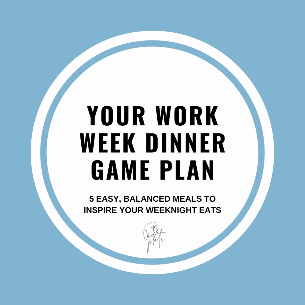 your work week dinner game plan // cait's plate