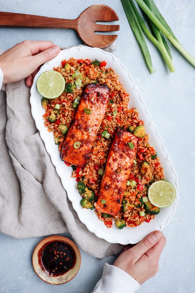 10 Minute Asian Glazed Salmon with Veggies - Anolon Cookware