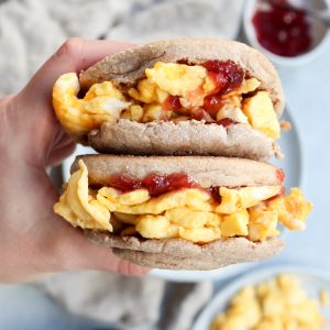 jammy egg & cheese breakfast sandwiches // cait's plate