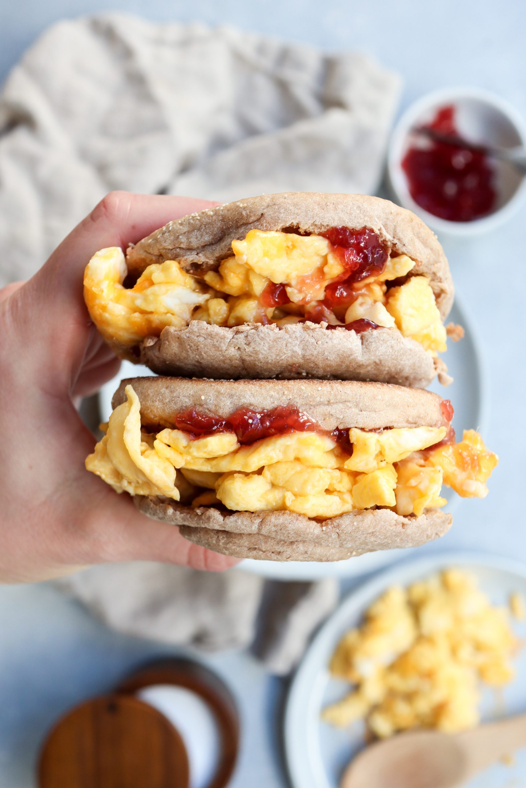 jammy egg & cheese breakfast sandwiches