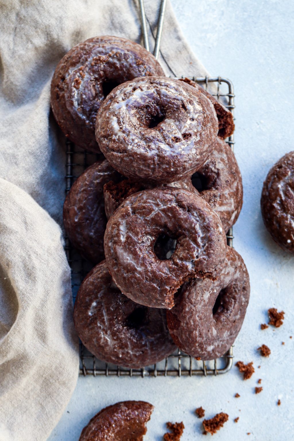 baked chocolate glazed doughnuts | cait's plate