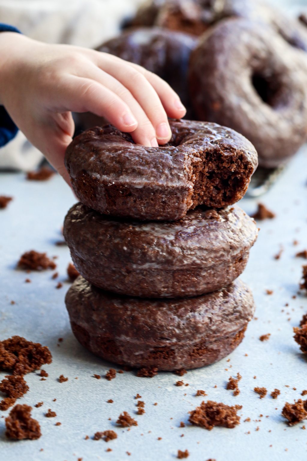 baked chocolate glazed doughnuts | cait's plate