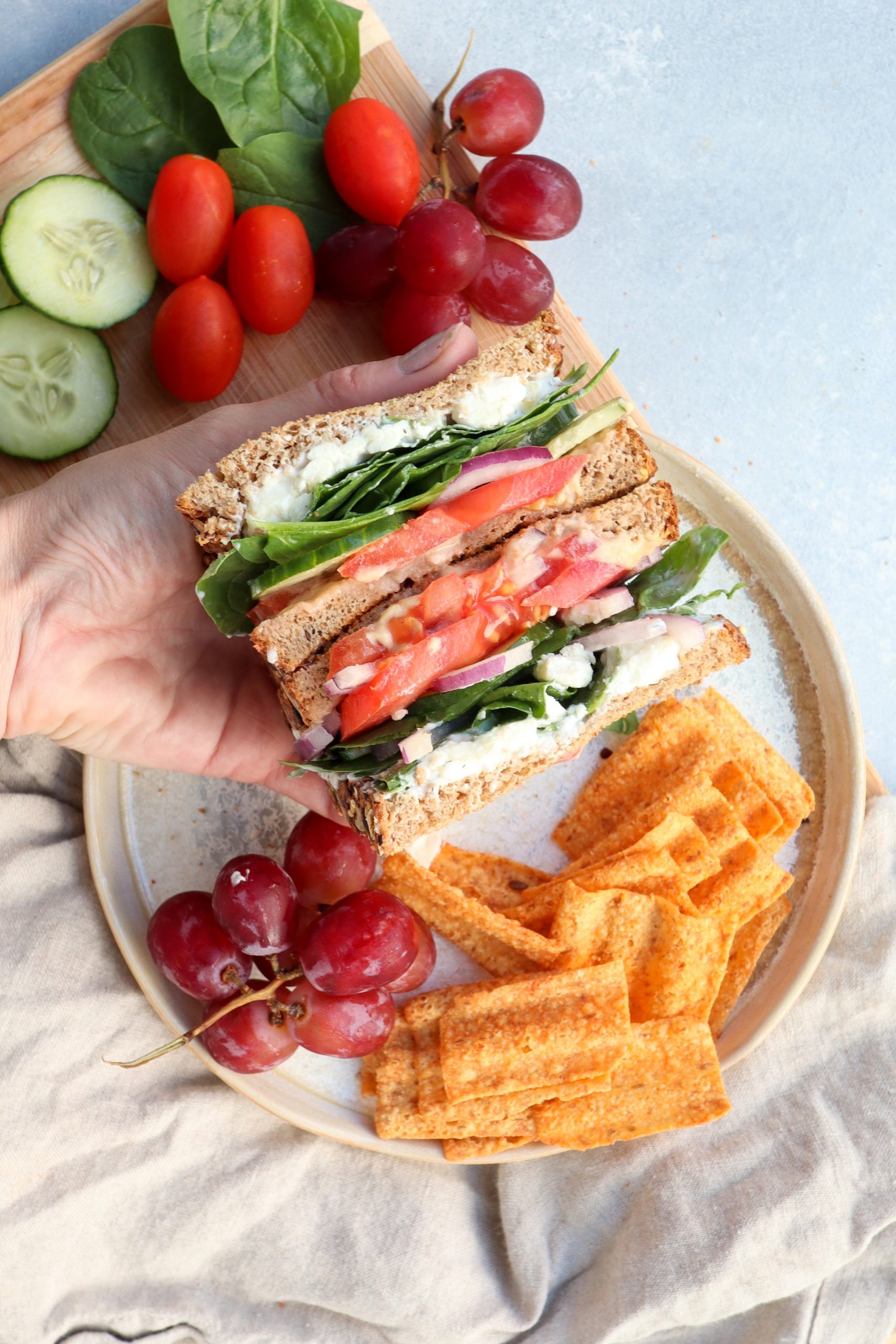 easy greek salad sandwich // cait's plate