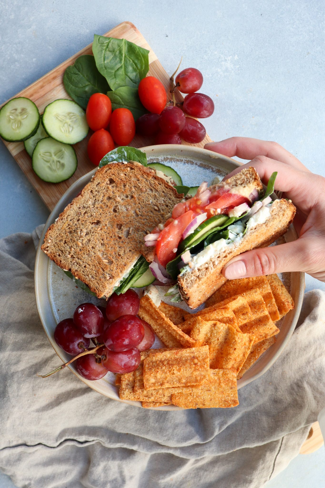 easy greek salad sandwich | cait's plate