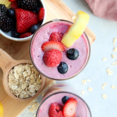 mixed berry lemon yogurt smoothie | cait's plate