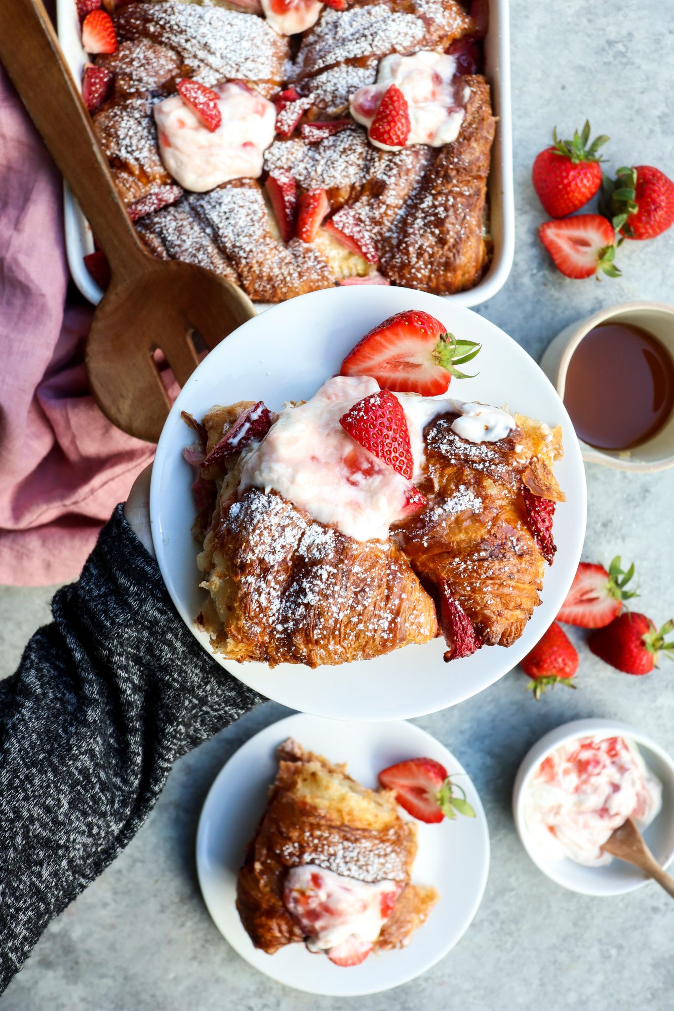 strawberry croissant baked french toast | cait's plate