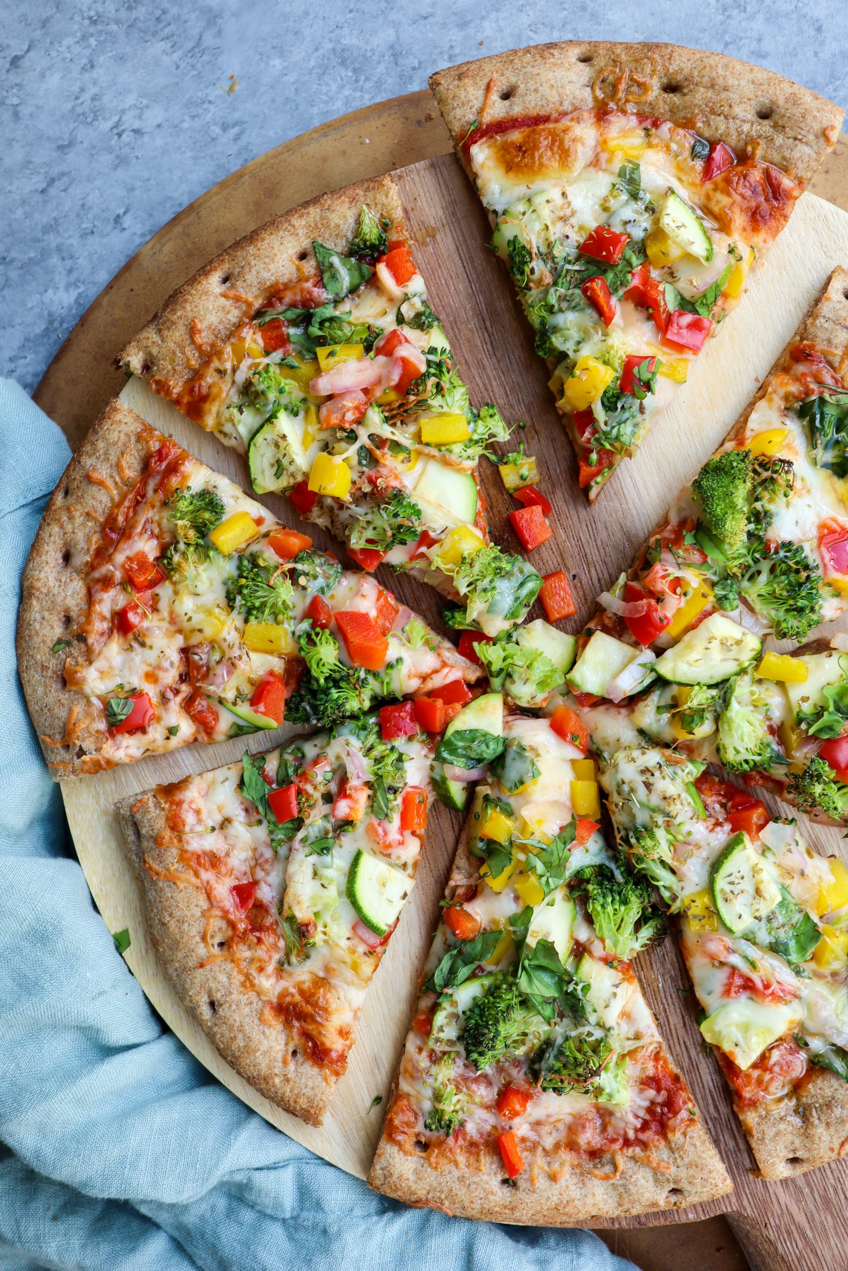 easy roasted vegetable pizza | cait's plate