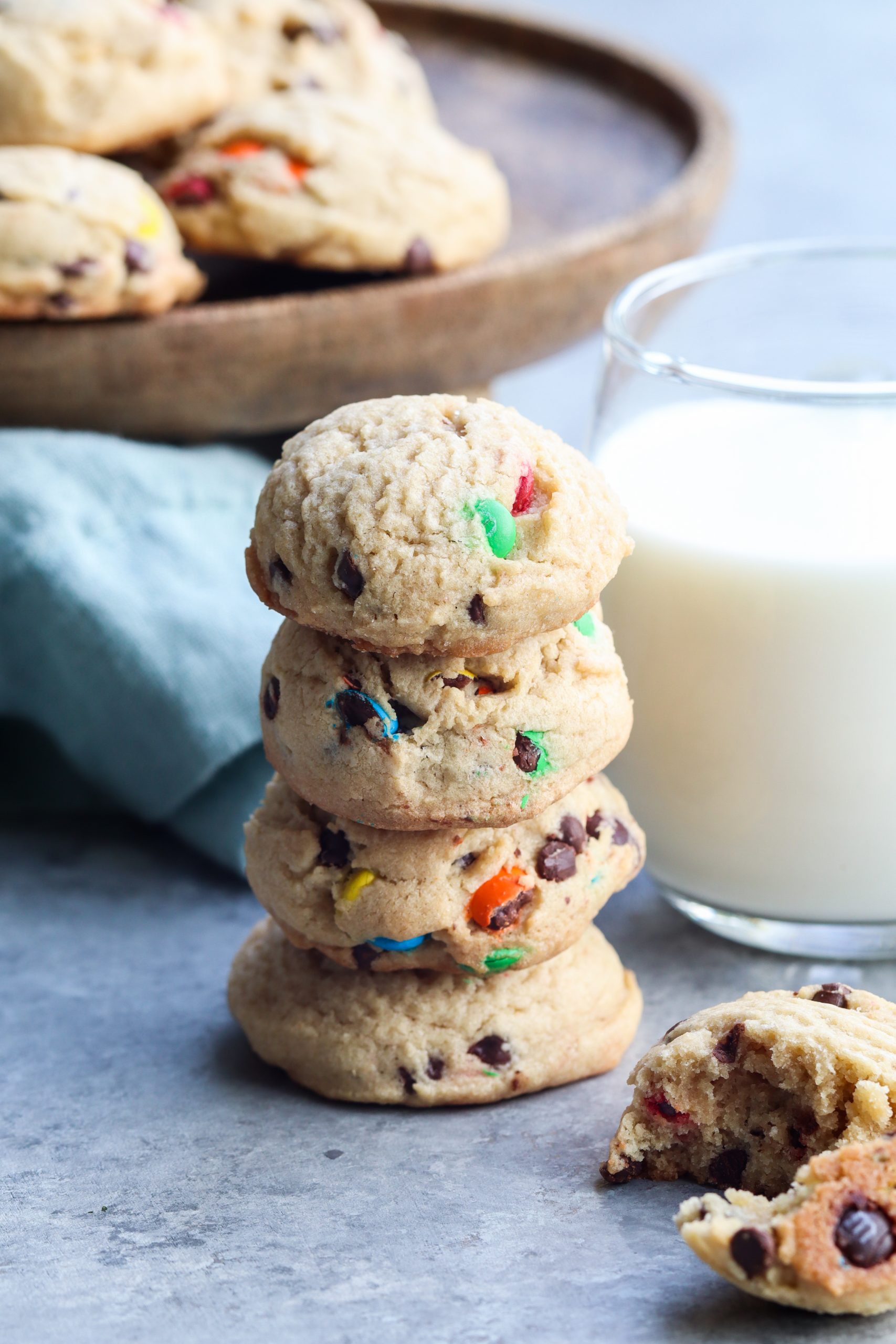 Chewy M&M Chocolate Chip Cookies