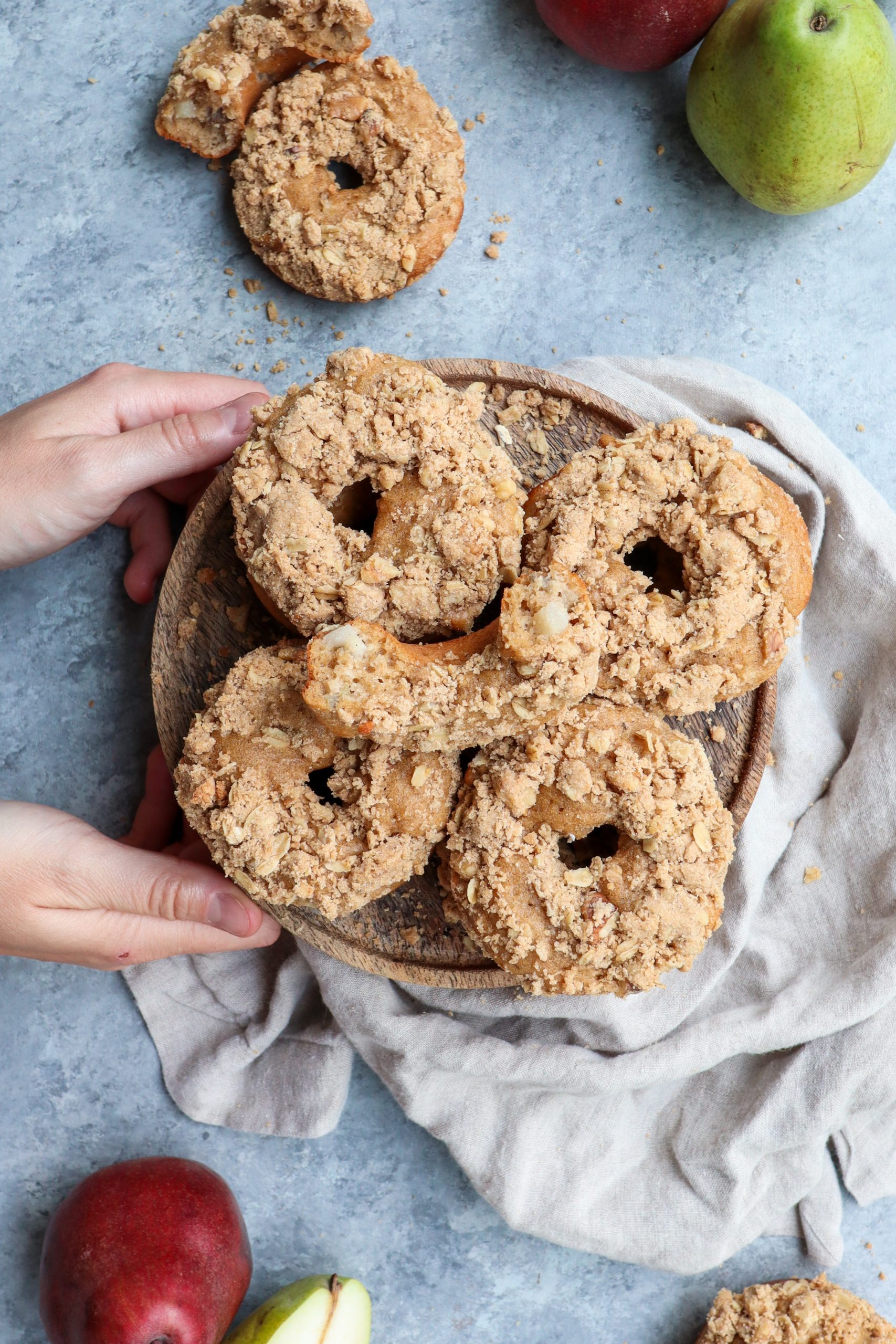 baked pear crumb doughnuts // cait's plate