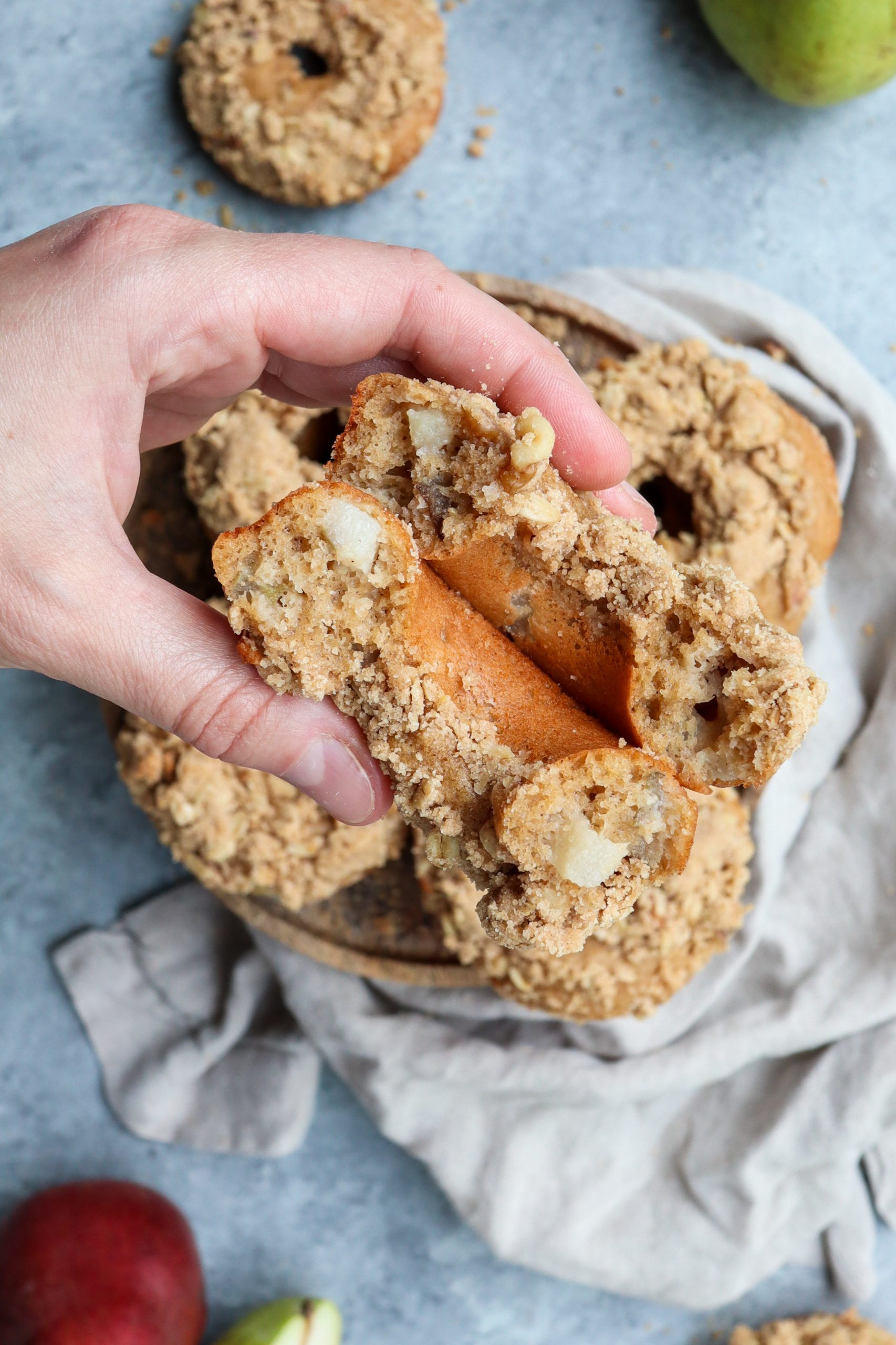 baked pear crumb doughnuts // cait's plate