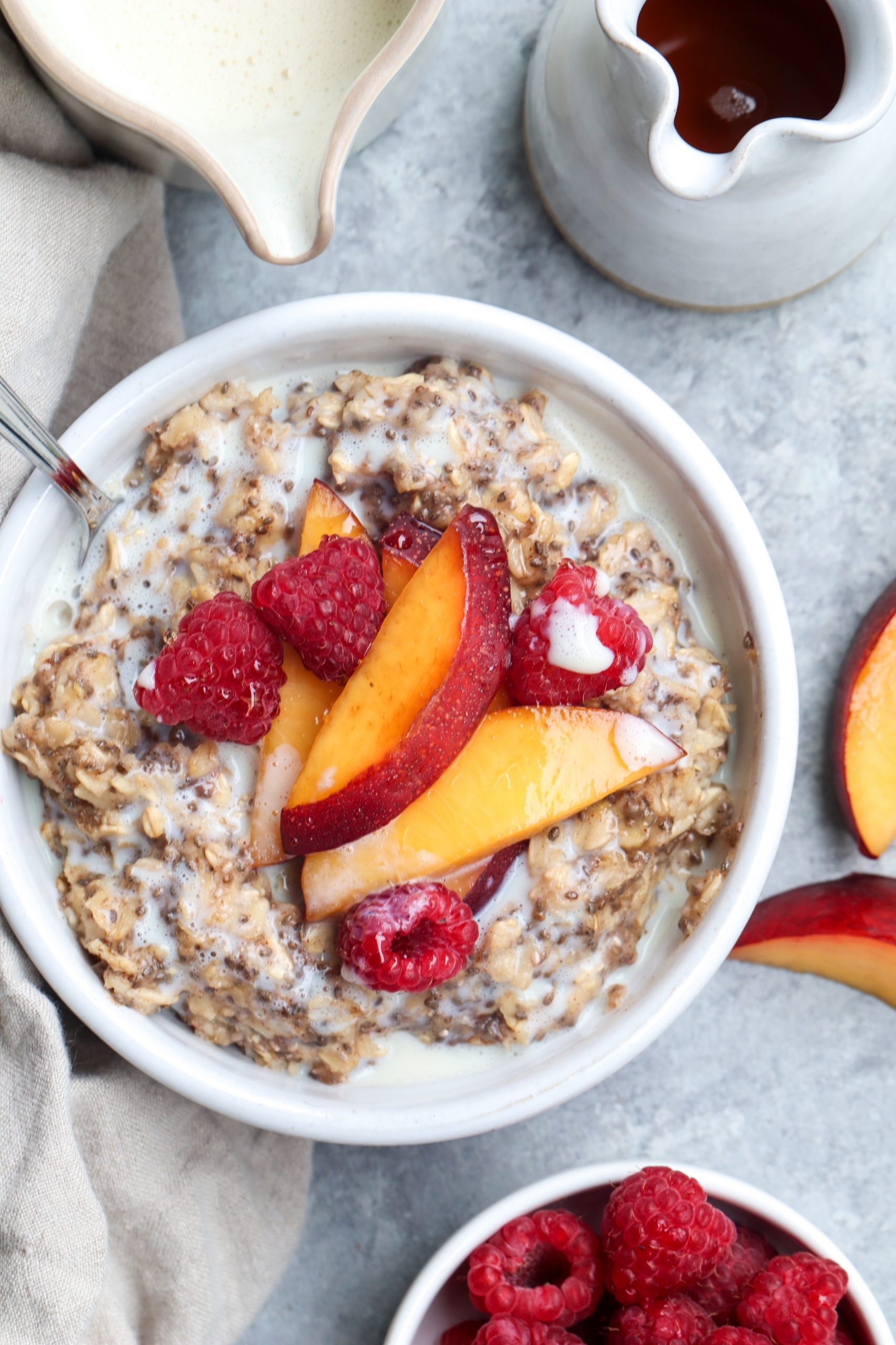 brown sugar cinnamon oats with fresh summer fruit // cait's plate