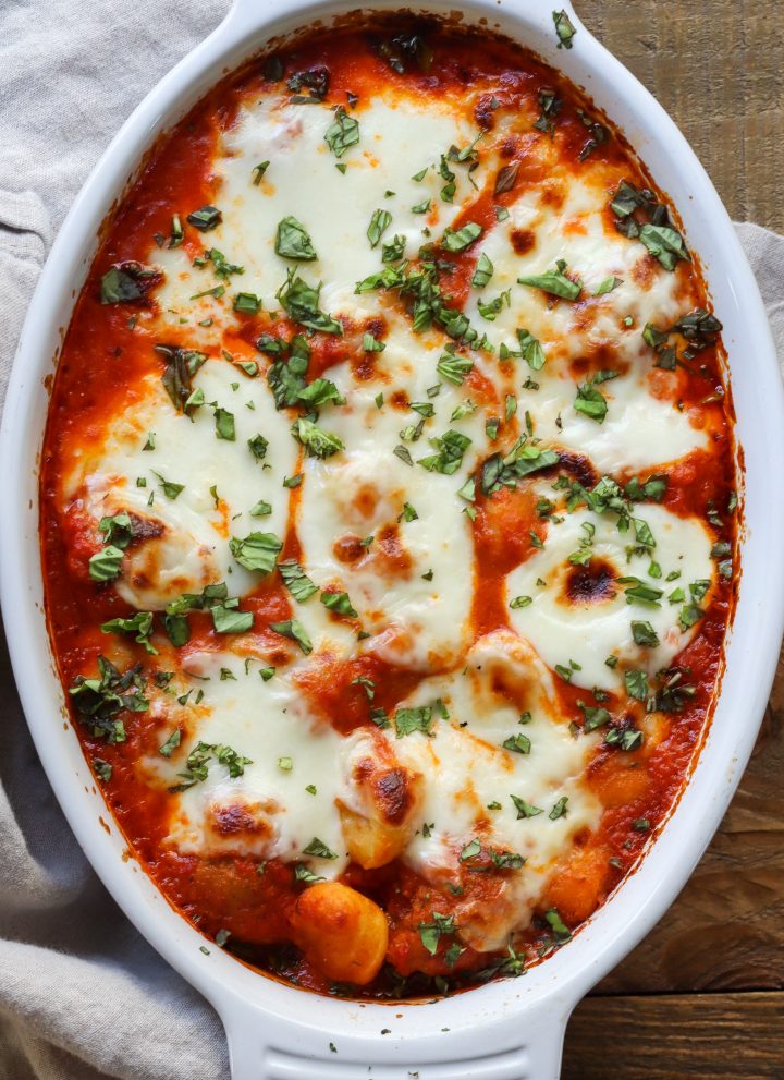 baked gnocchi with meatballs // cait's plate